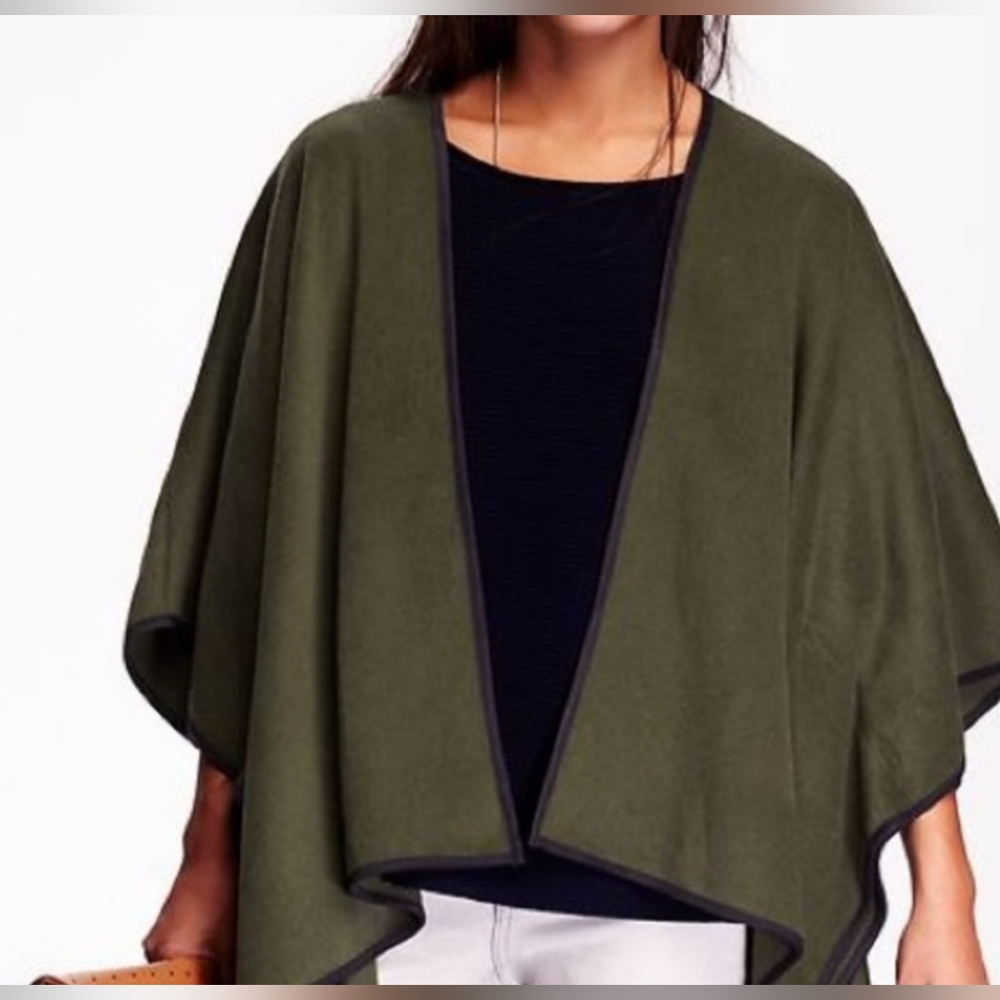 Old Navy Women's Olive Green Wool Blend Cape/Poncho